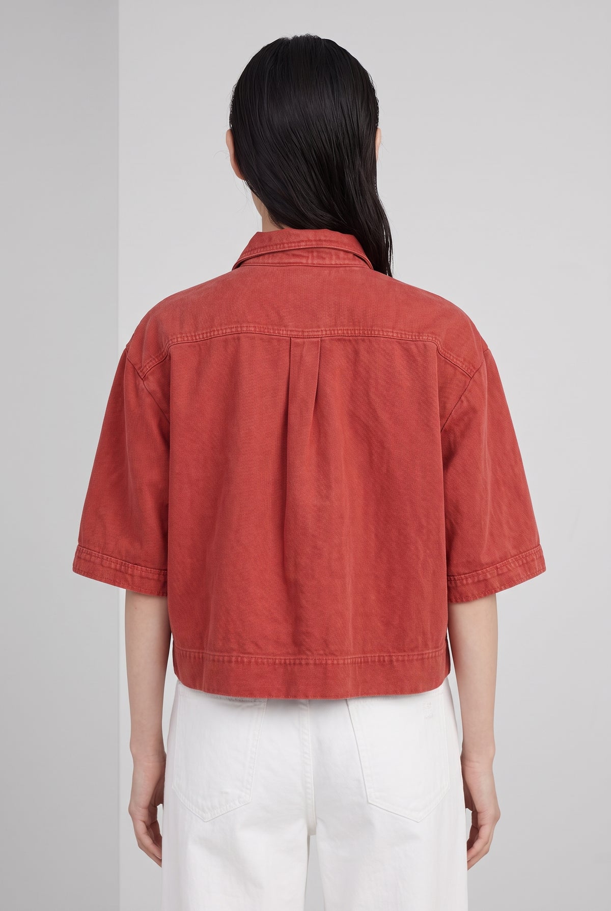 BRUNELLO CUCINELLI WOMEN'S RED OVERSIZED COTTON LINEN JACKET