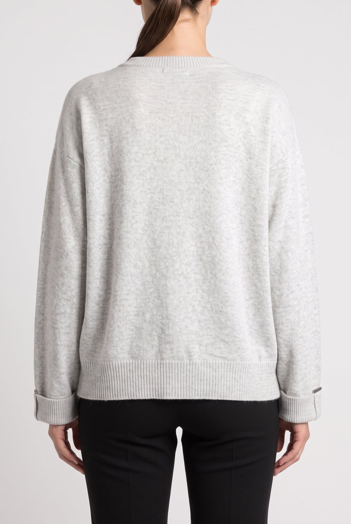 BRUNELLO CUCINELLI WOMEN'S LIGHT GREY WOOL SWEATER
