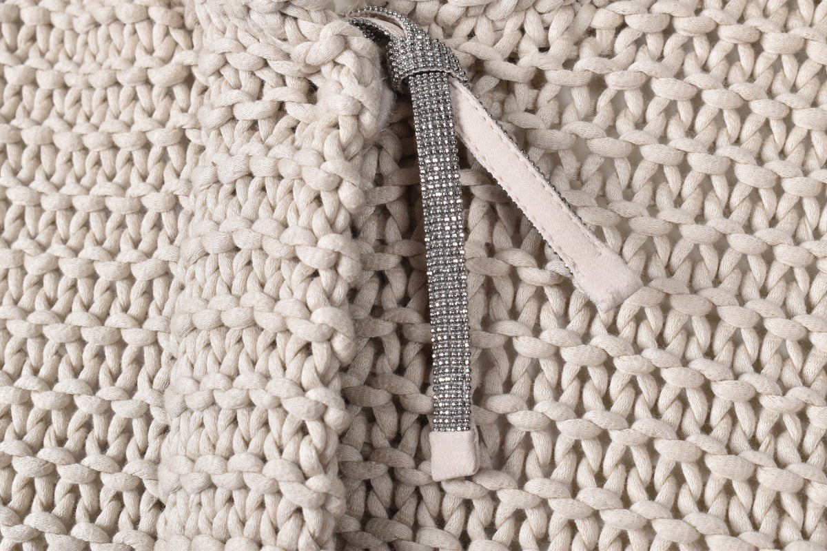 BRUNELLO CUCINELLI WOMEN'S BEIGE COTTON KNIT SWEATER