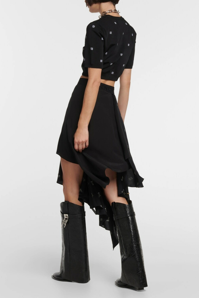 Givenchy Asymetric Skirt_Black/Silvery