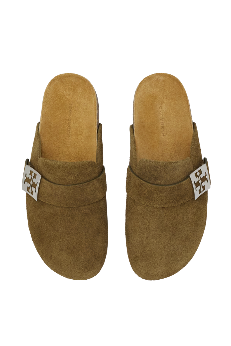 Tory Burch Mellow Mule in Wild Olive Suede