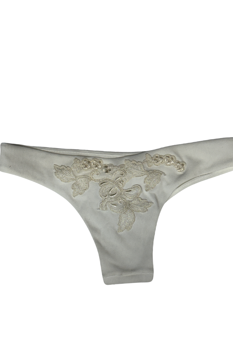 La Perla White Embroidered Swim Briefs