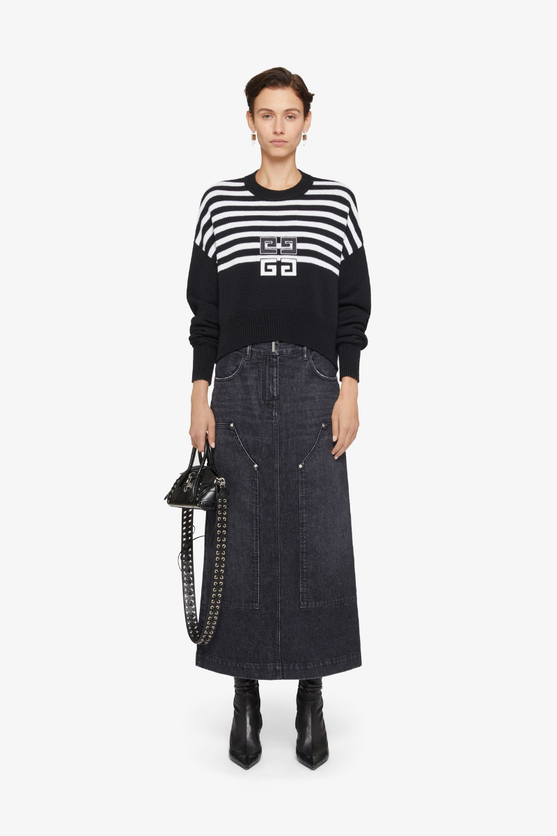 Givenchy Long Straight Pencil Skirt-Faded Black