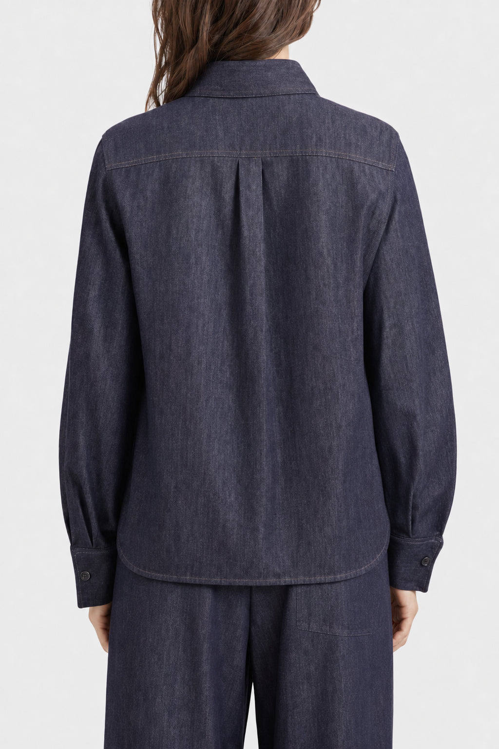 BRUNELLO CUCINELLI WOMEN'S DARK BLUE COTTON SHIRT