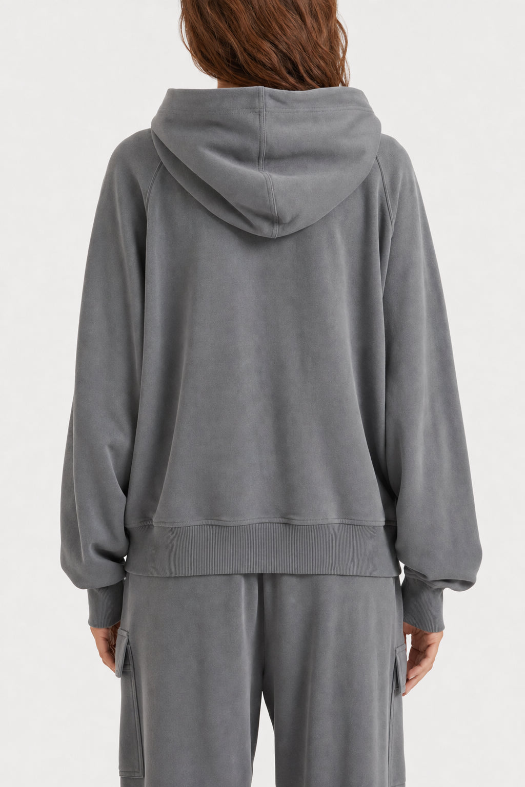 BRUNELLO CUCINELLI WOMEN'S GREY COTTON ZIP HOODIE