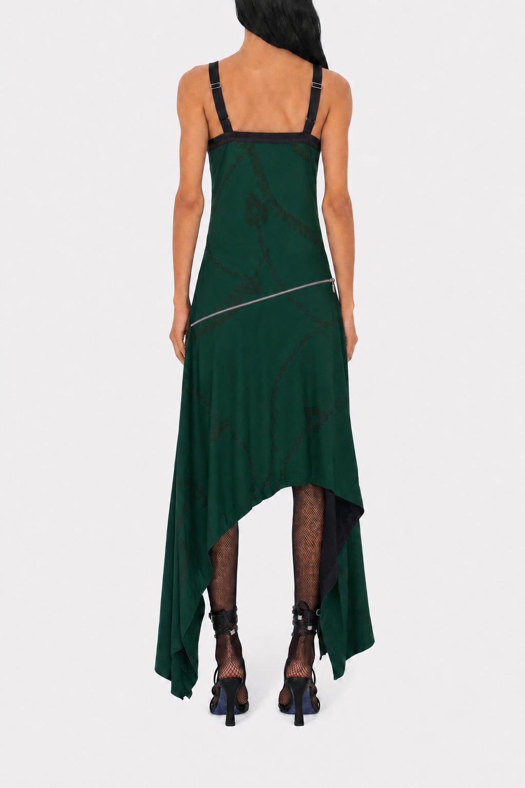 BURBERRY WOMEN'S DARK GREEN PATTERNED DRESS