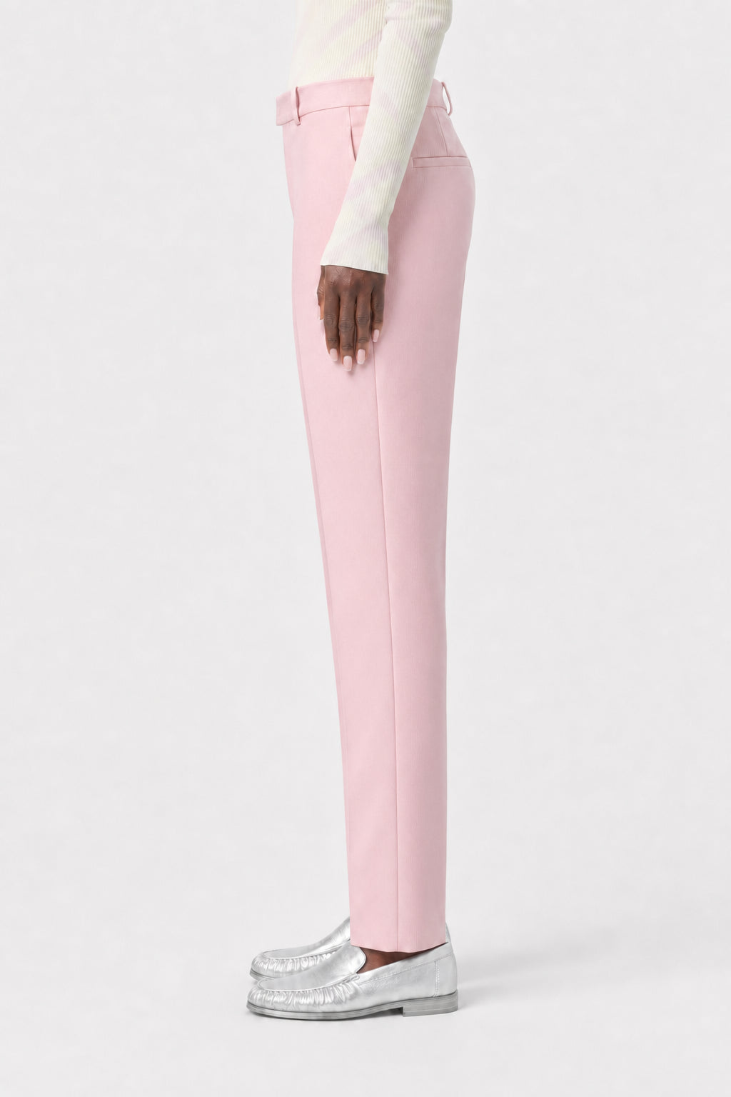 BURBERRY WOMEN'S LIGHT PINK TAILORED TROUSERS