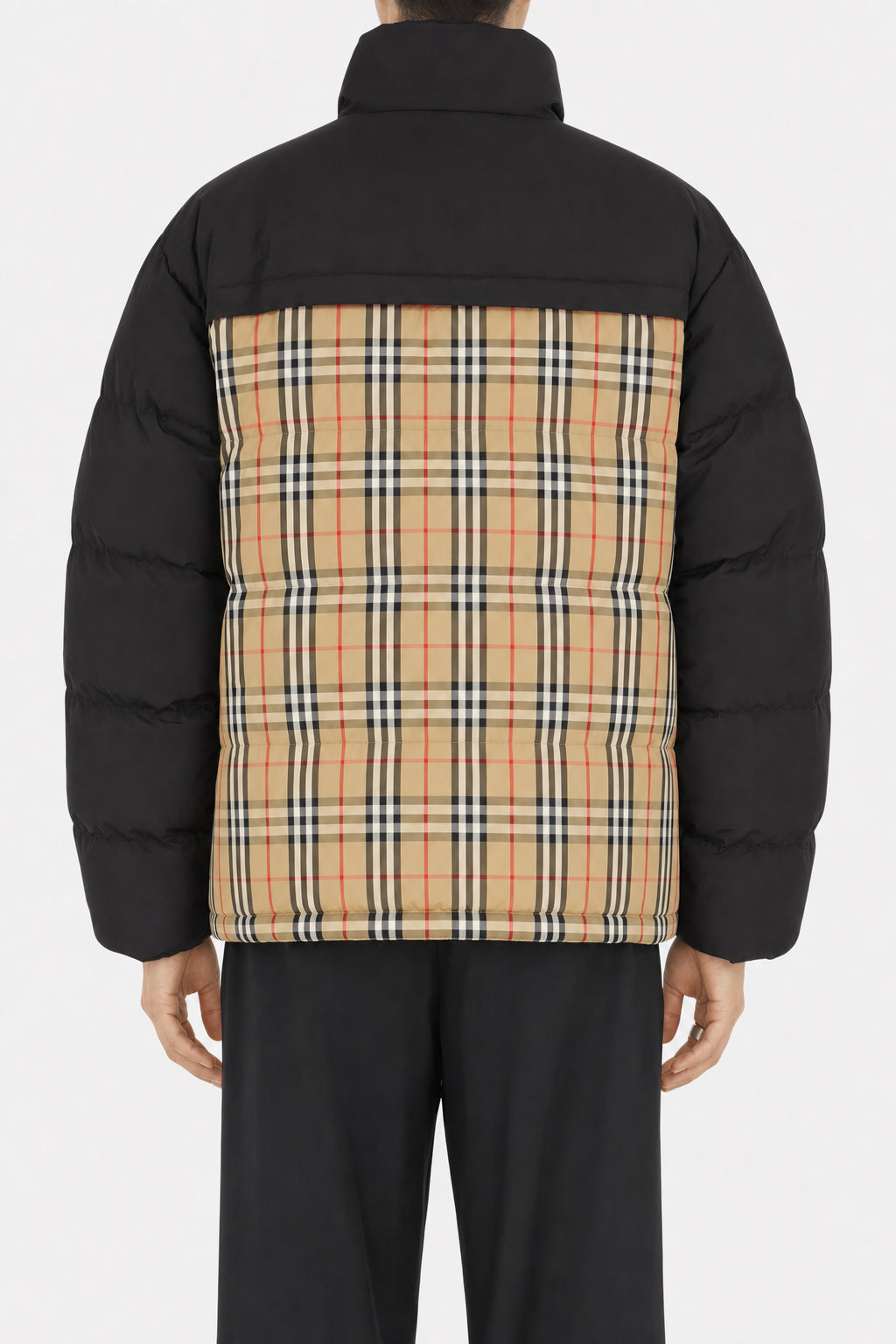 BURBERRY MEN'S BLACK BEIGE CHECK JACKET