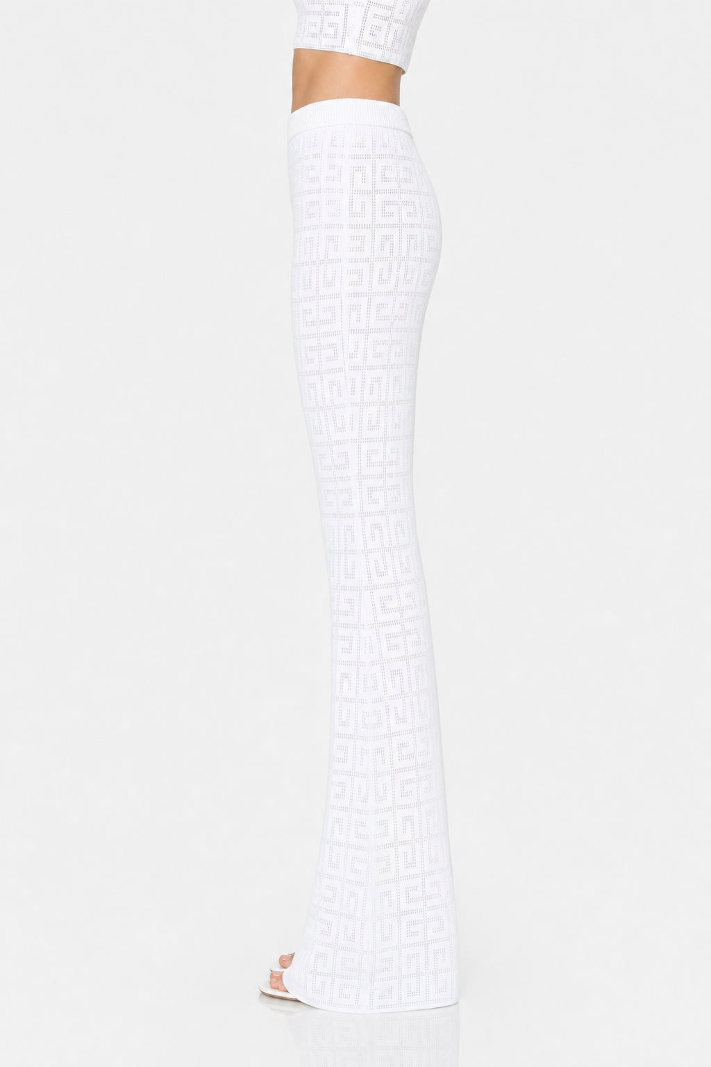 GIVENCHY WOMEN'S WHITE WIDE KNIT TROUSERS