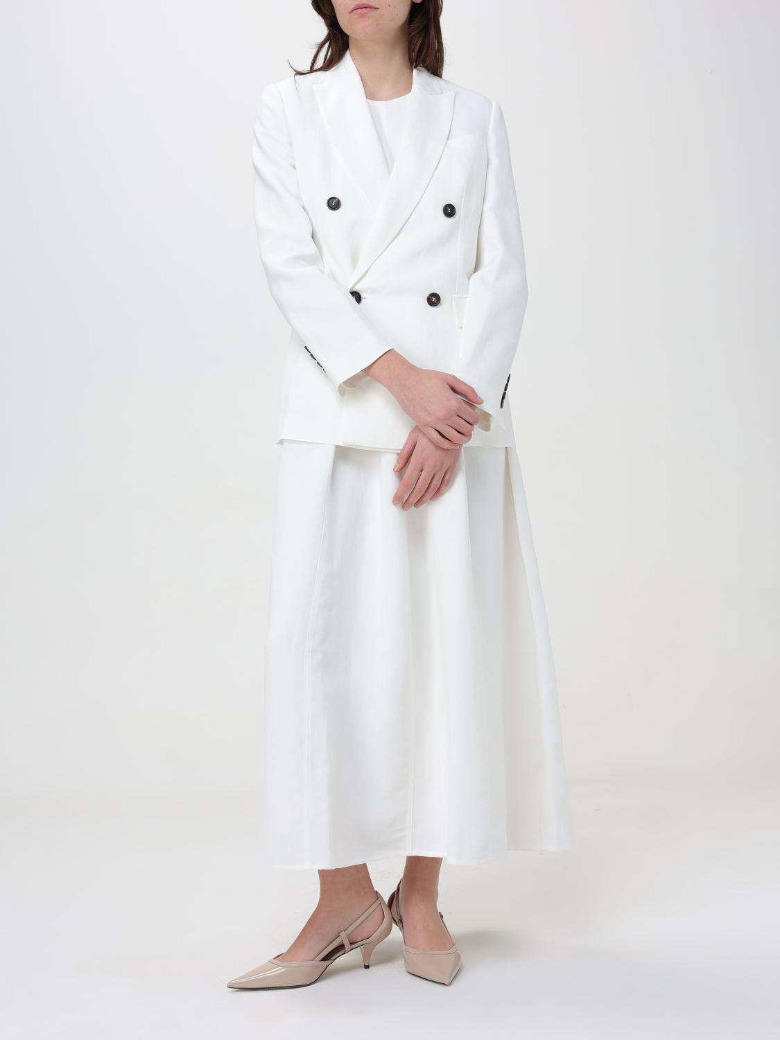 BRUNELLO CUCINELLI WOMEN'S WHITE DOUBLE BREASTED JACKET