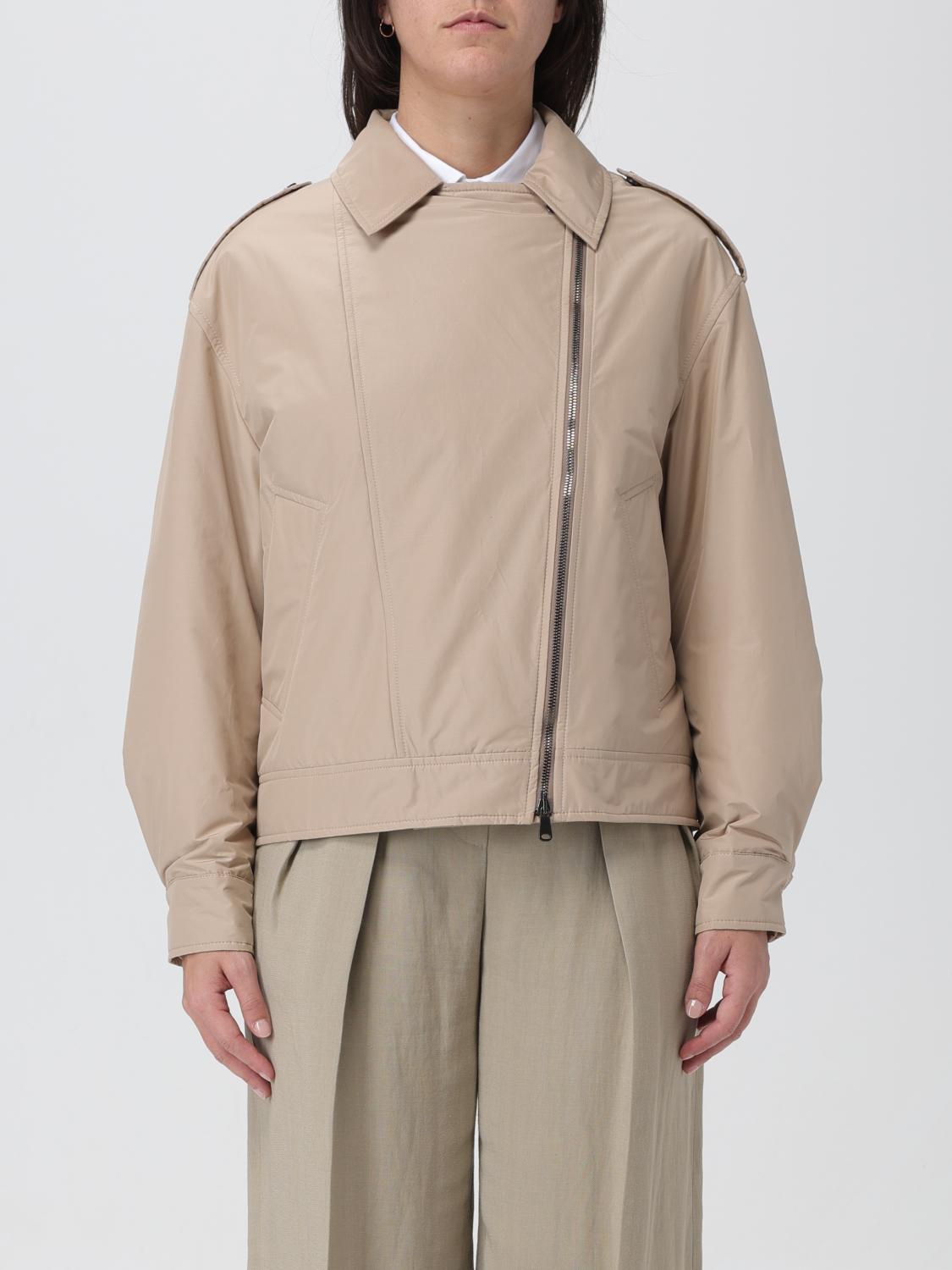 BRUNELLO CUCINELLI WOMEN'S BEIGE LIGHTWEIGHT ZIP JACKET