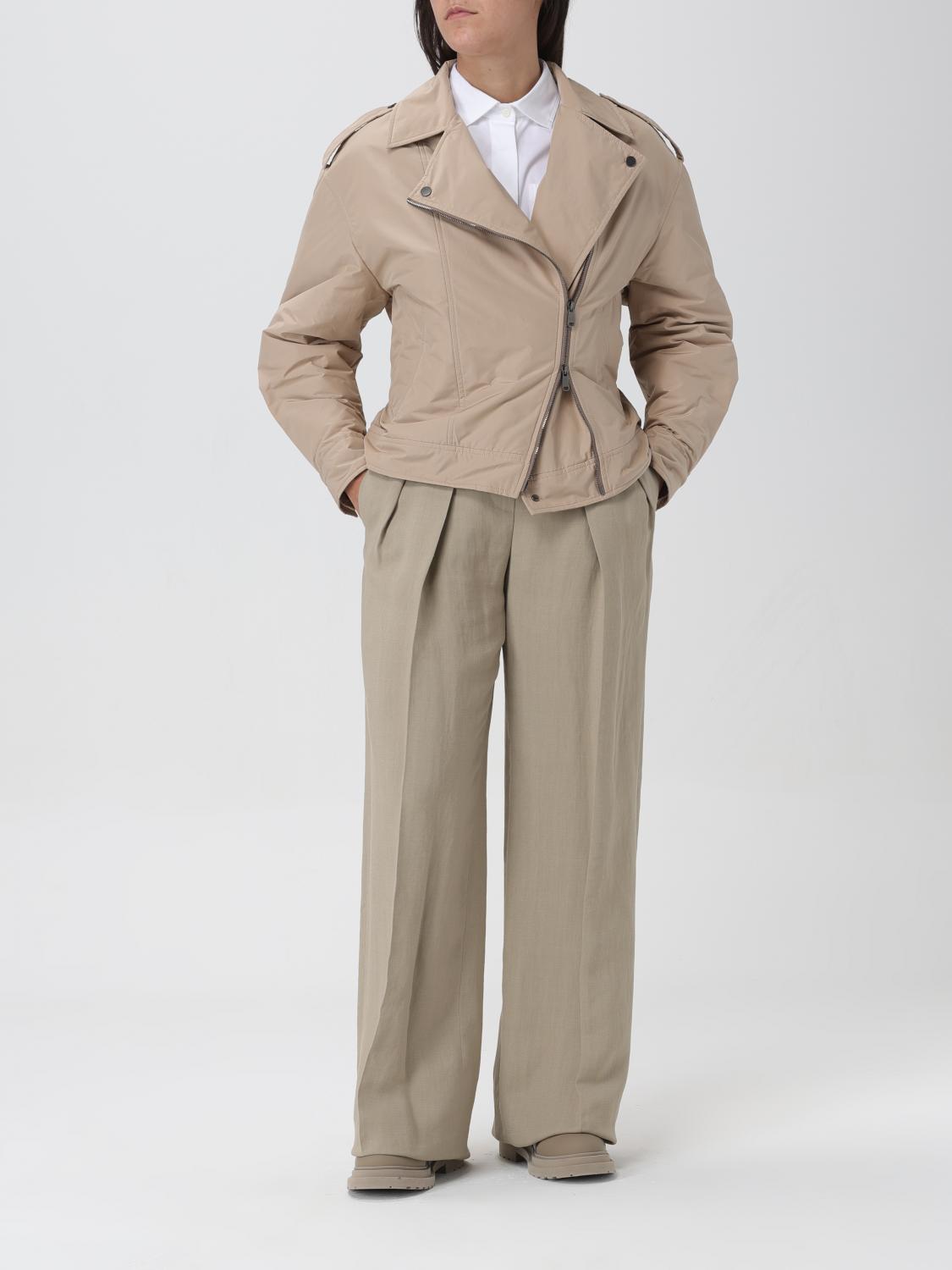 BRUNELLO CUCINELLI WOMEN'S BEIGE LIGHTWEIGHT ZIP JACKET