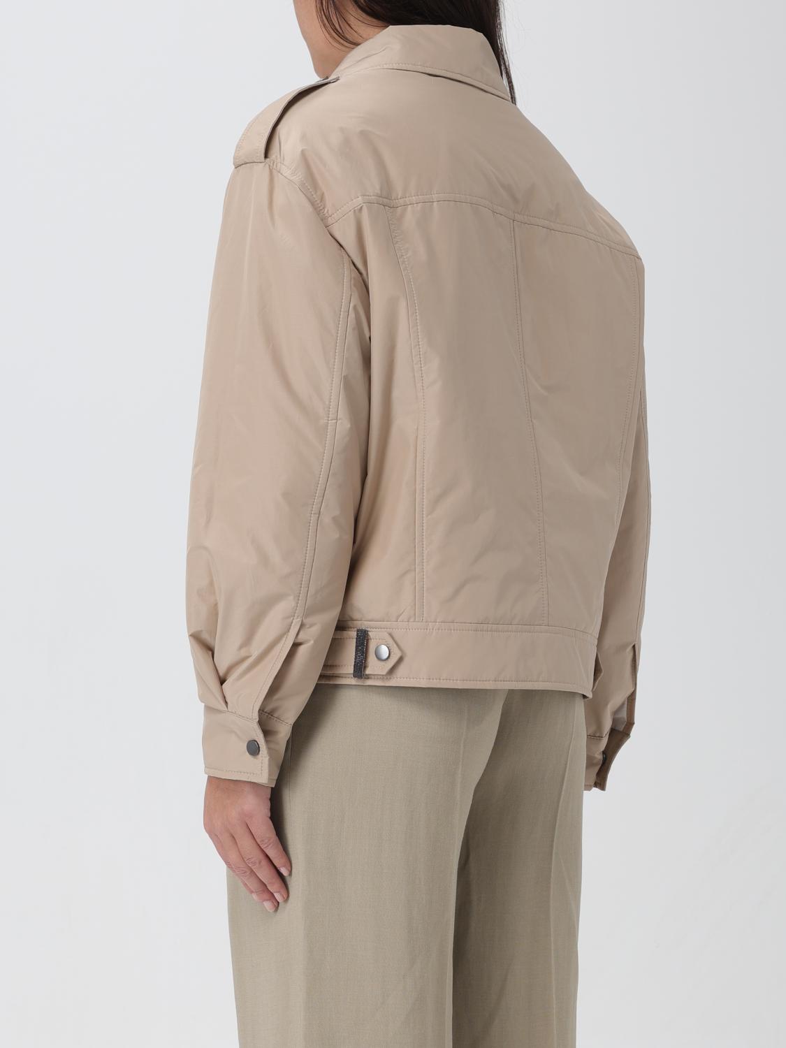 BRUNELLO CUCINELLI WOMEN'S BEIGE LIGHTWEIGHT ZIP JACKET