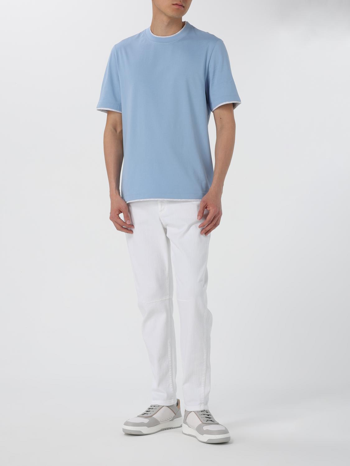 BRUNELLO CUCINELLI WOMEN'S WHITE COTTON STRAIGHT TROUSERS