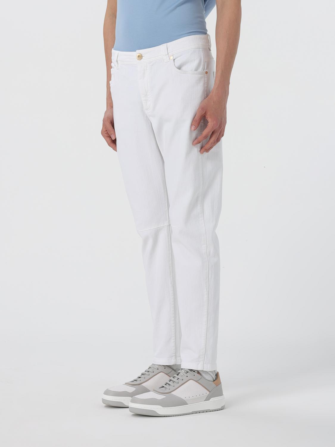 BRUNELLO CUCINELLI WOMEN'S WHITE COTTON STRAIGHT TROUSERS
