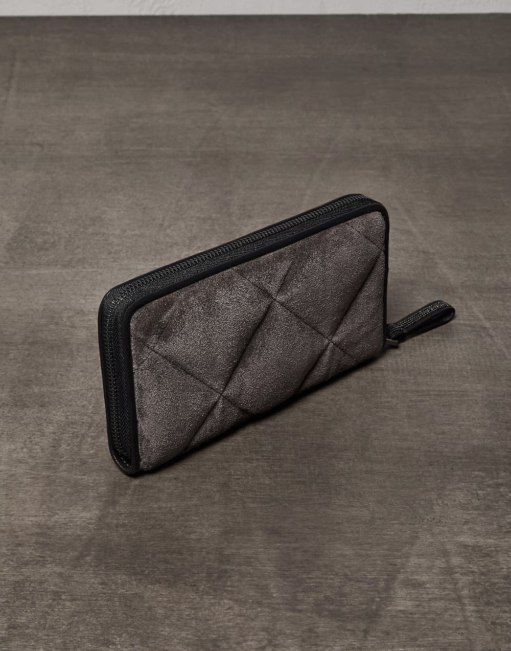 BRUNELLO CUCINELLI WOMEN'S DARK GREY LEATHER WALLET
