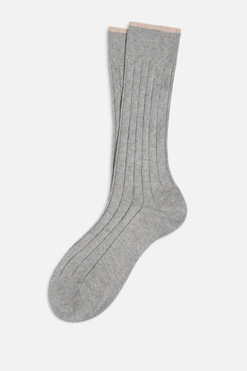 BRUNELLO CUCINELLI MEN'S LIGHT GREY COTTON SOCKS