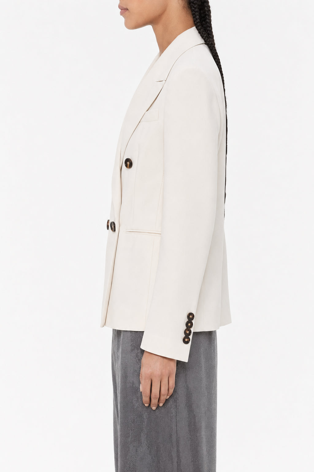 BRUNELLO CUCINELLI WOMEN'S CREAM DOUBLE BREASTED JACKET