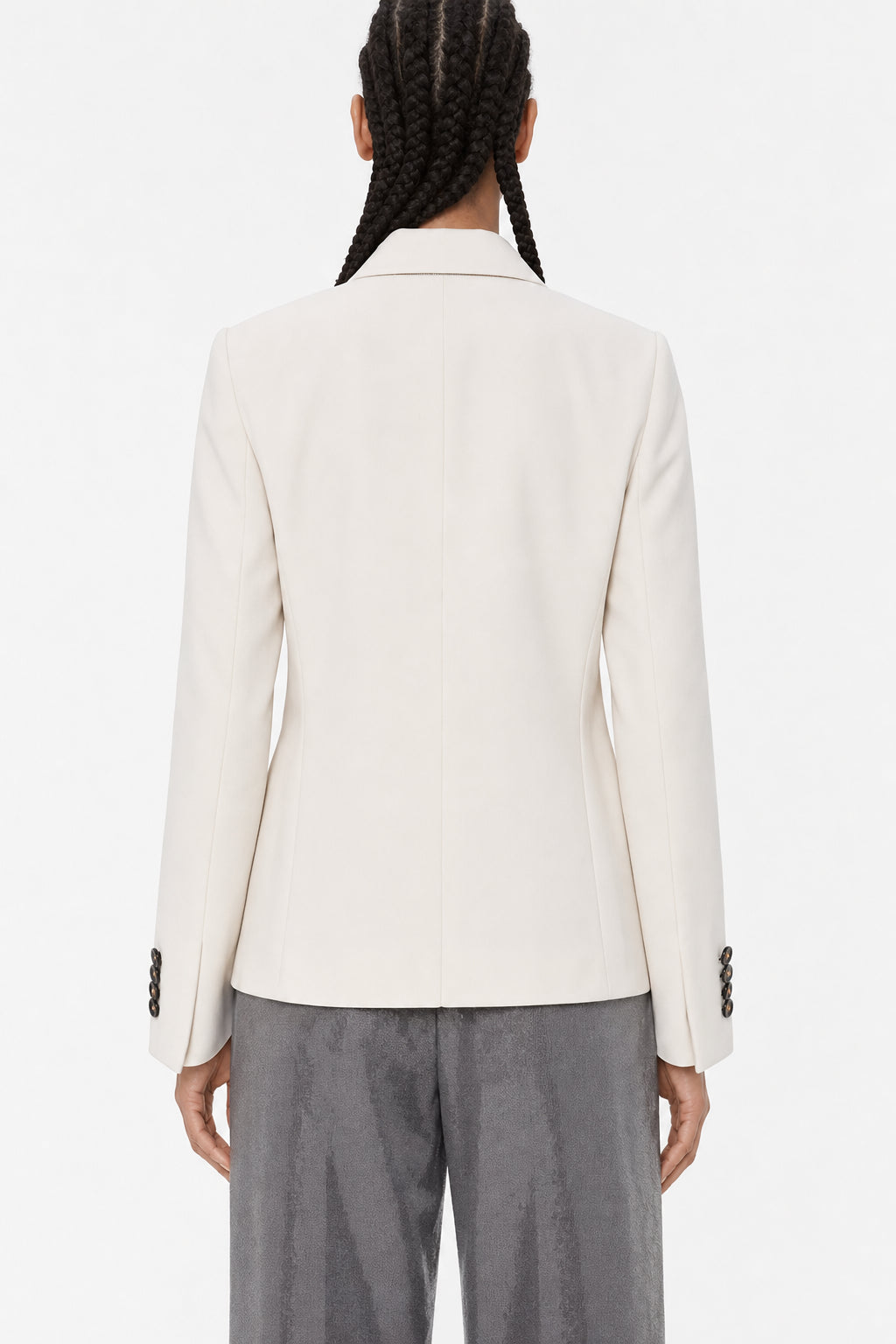 BRUNELLO CUCINELLI WOMEN'S CREAM DOUBLE BREASTED JACKET