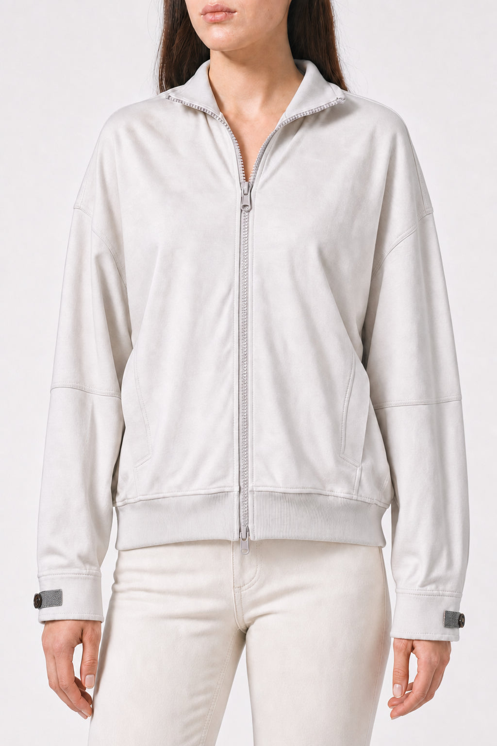 BRUNELLO CUCINELLI WOMEN'S ATHLETIC STYLE ZIP UP FASHION SWEATER NWT
