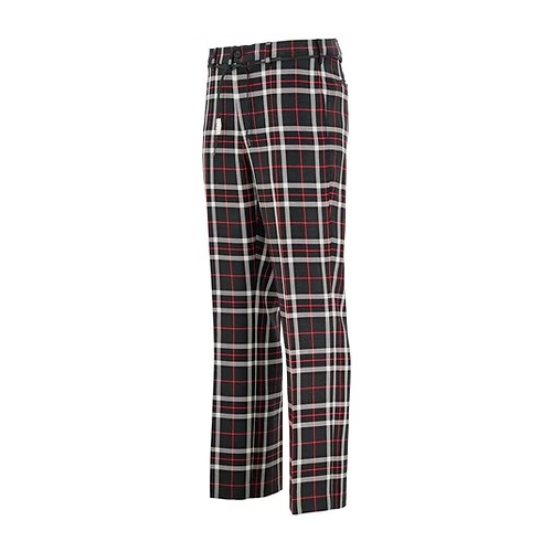MARNI MEN'S BLACK RED PLAID TROUSERS