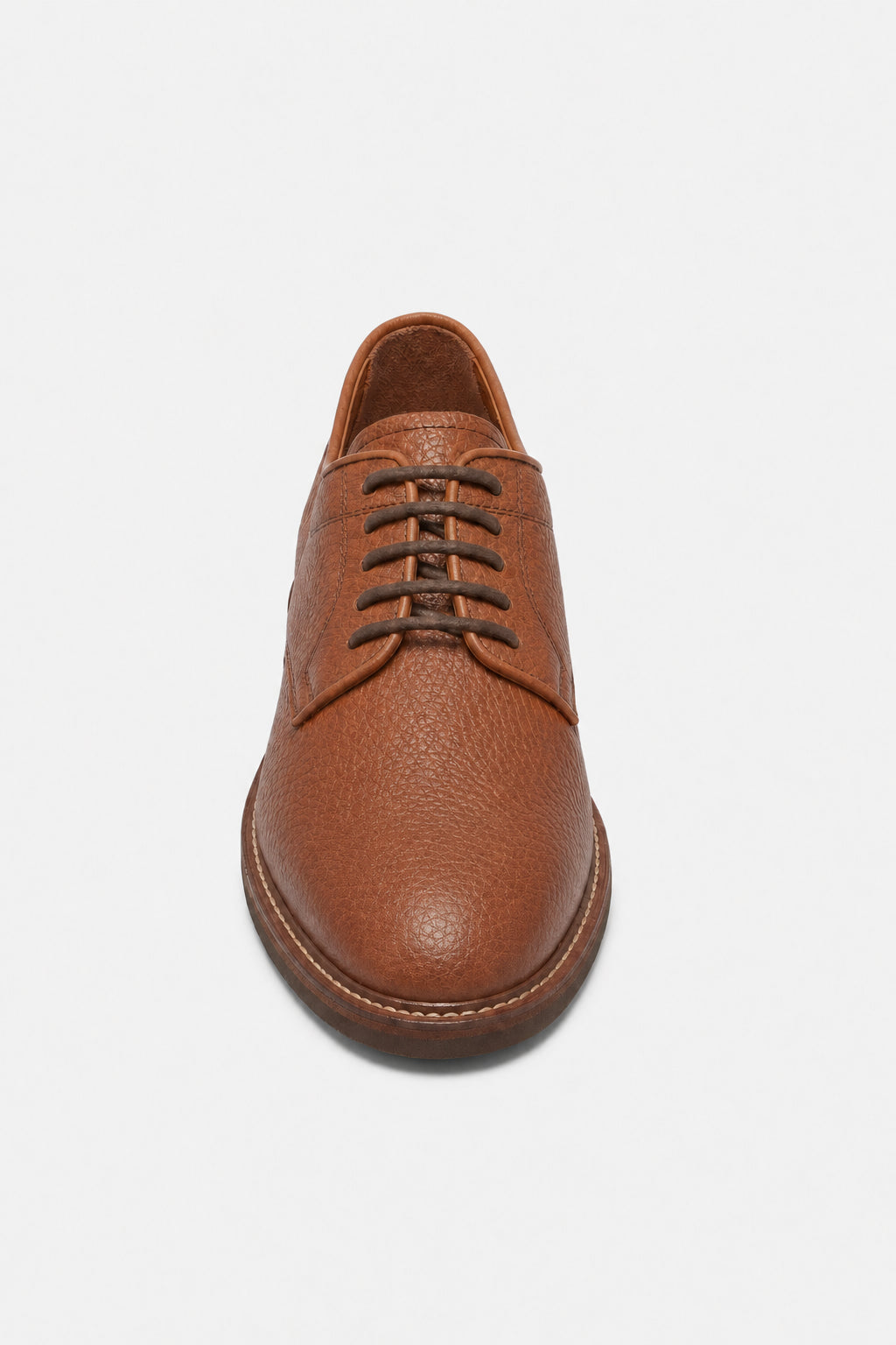 BRUNELLO CUCINELLI MEN'S MEDIUM BROWN LEATHER SHOES