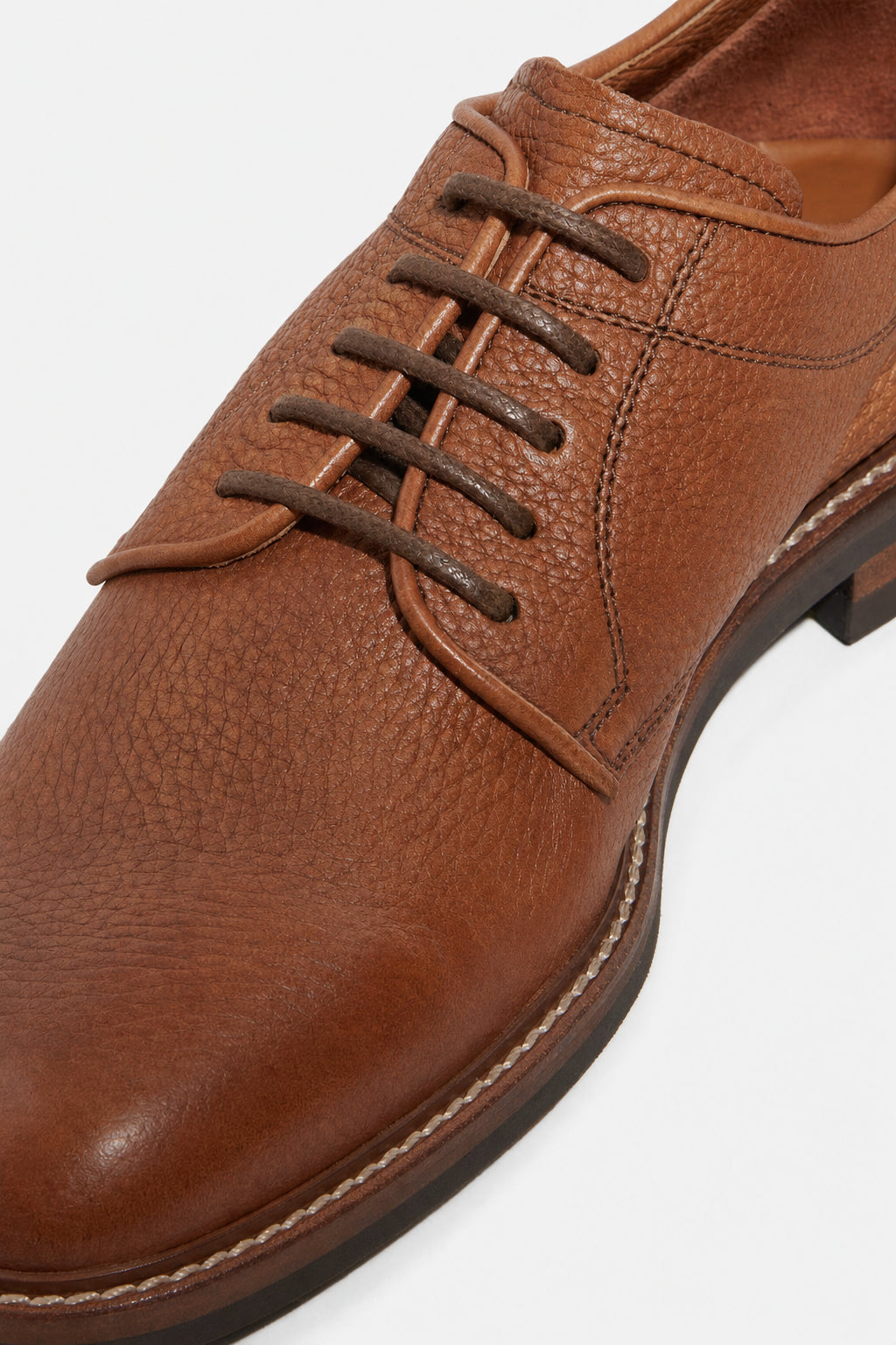 BRUNELLO CUCINELLI MEN'S MEDIUM BROWN LEATHER SHOES
