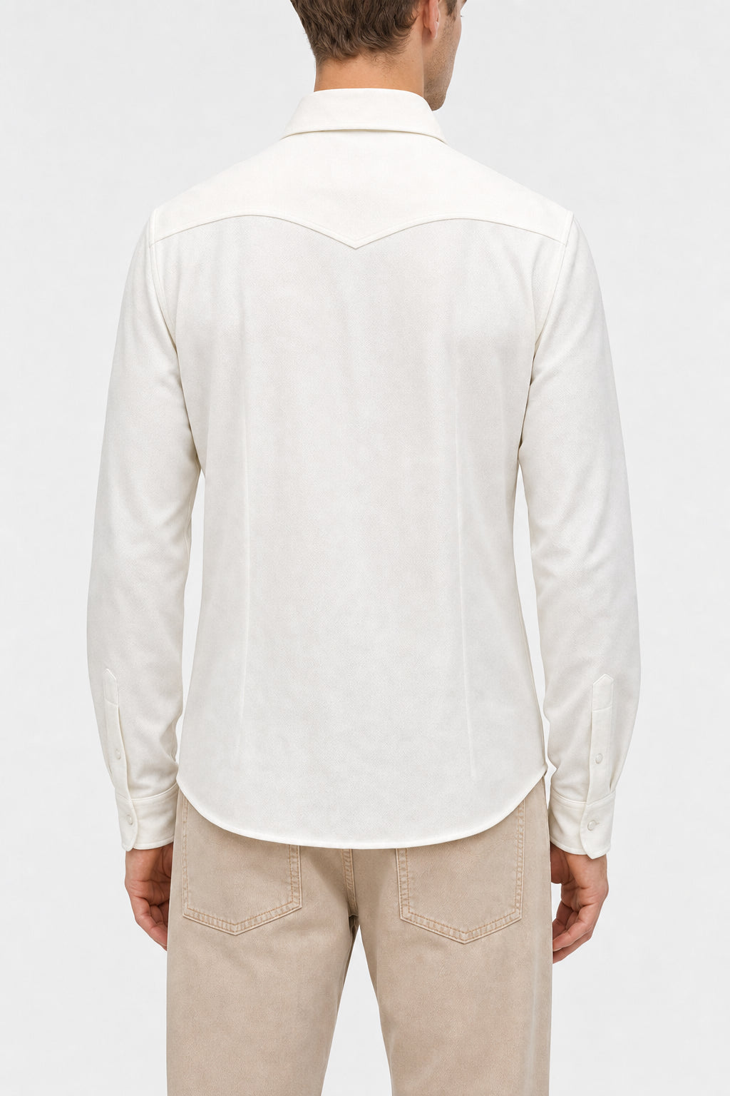 BRUNELLO CUCINELLI MEN'S OFF WHITE COTTON SHIRT