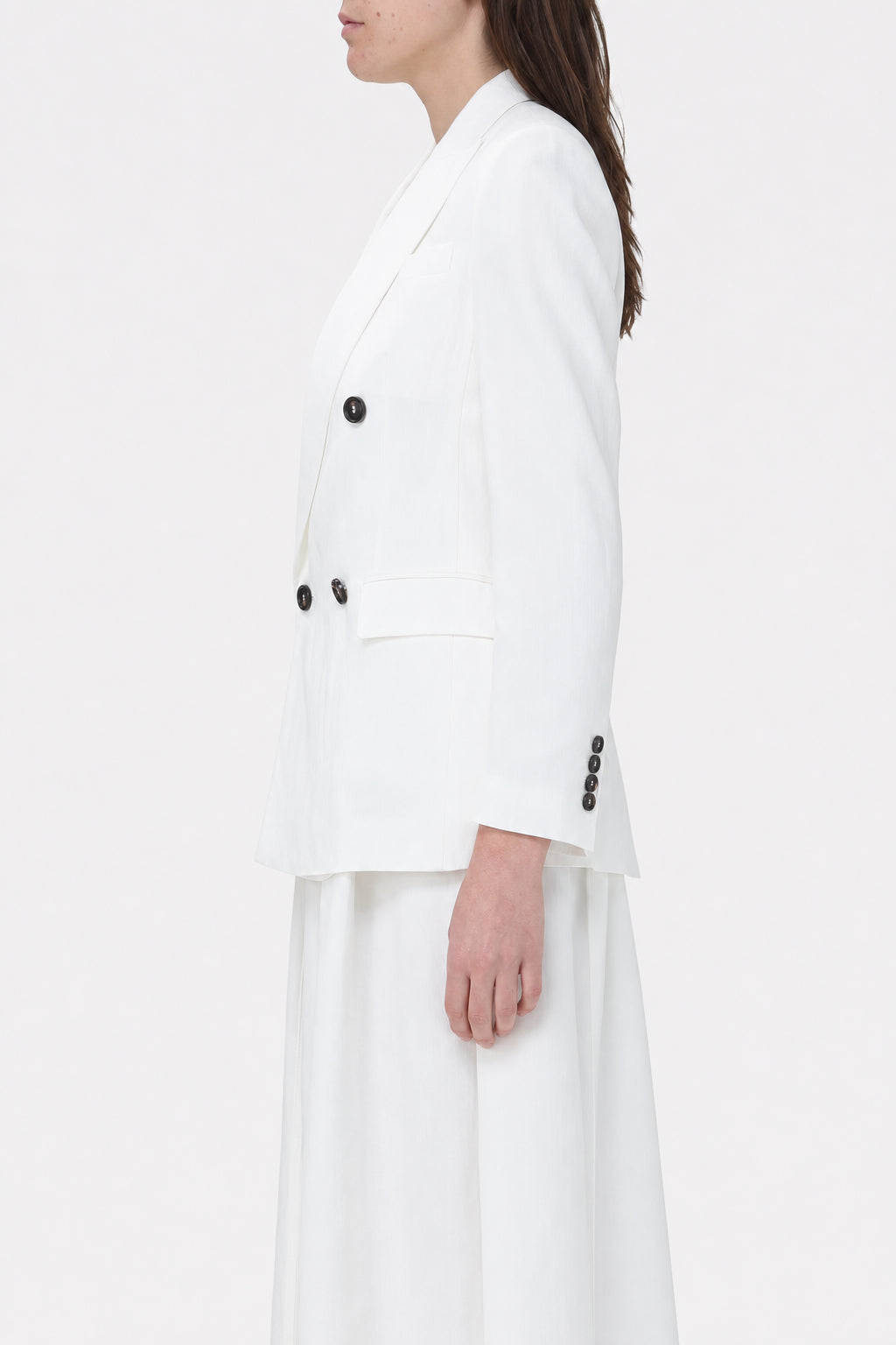 BRUNELLO CUCINELLI WOMEN'S WHITE DOUBLE BREASTED JACKET