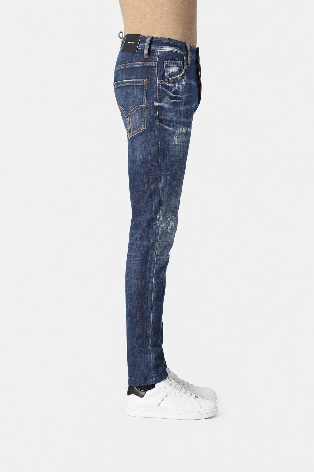 DSQUARED2 MEN'S DARK BLUE DISTRESSED JEANS