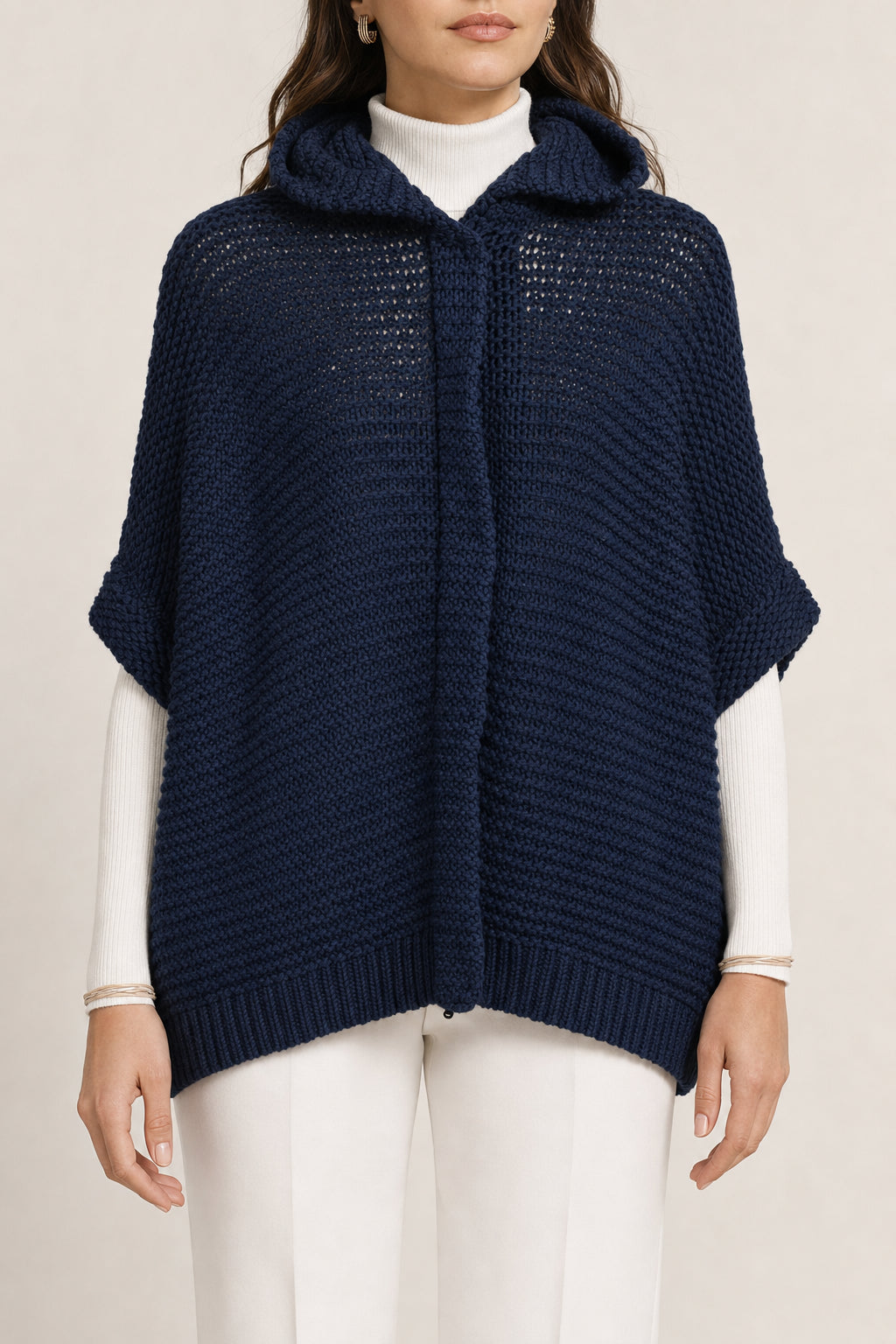 BRUNELLO CUCINELLI WOMEN'S DARK NAVY KNIT SWEATER