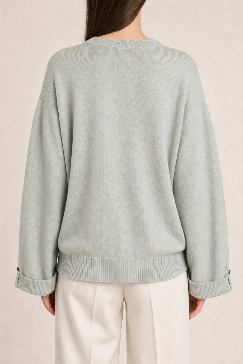 BRUNELLO CUCINELLI WOMEN'S LIGHT GREEN CASHMERE SWEATER
