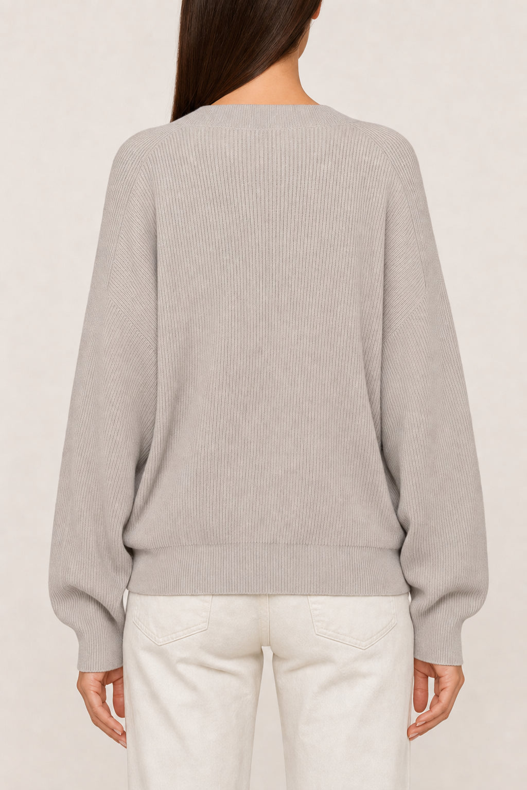 BRUNELLO CUCINELLI WOMEN'S LIGHT GREY COTTON SWEATER