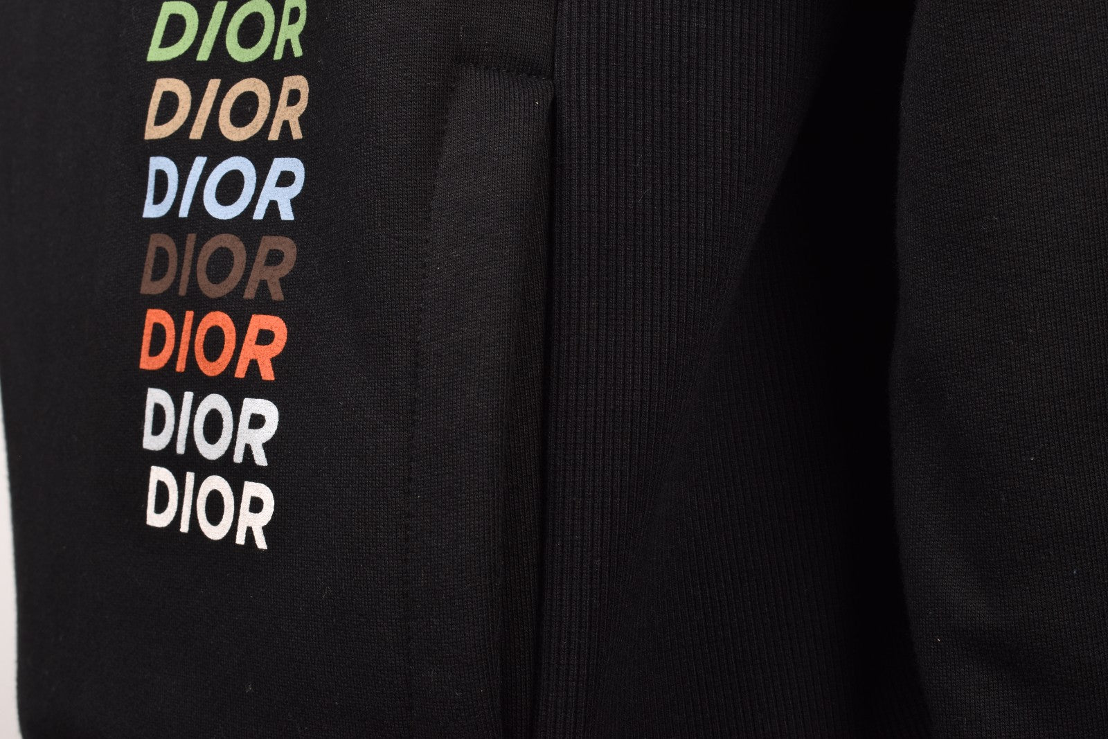 DIOR MEN'S BLACK PRINTED HOODIE