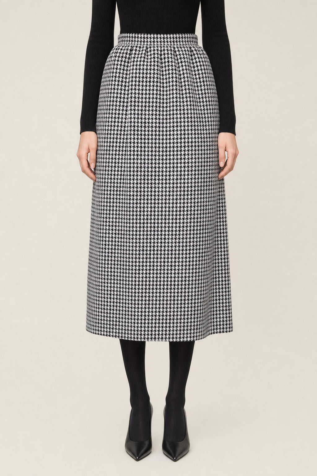 DIOR WOMEN'S BLACK WHITE CHECKED SKIRT