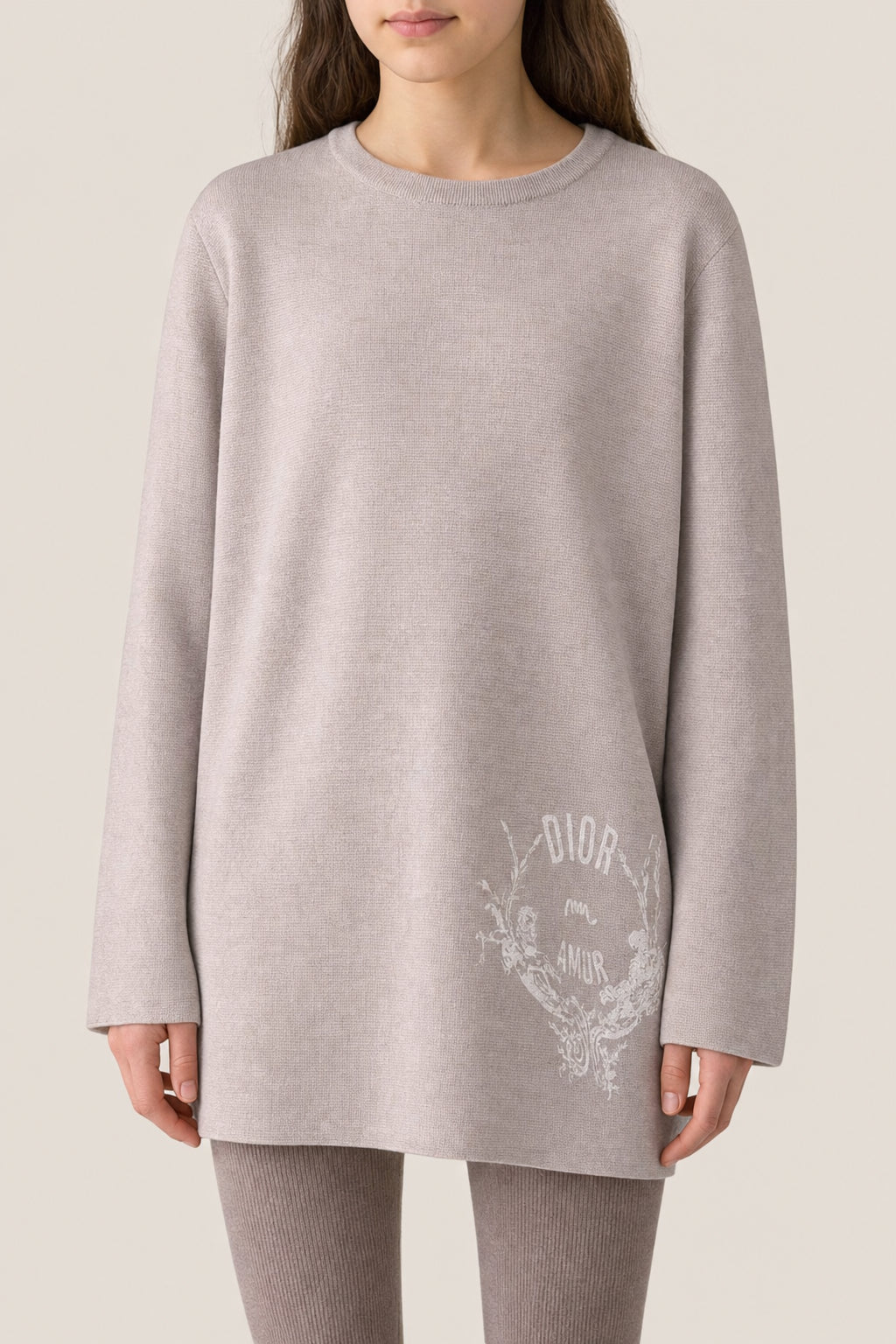 CHRISTIAN DIOR KID'S 100% WOOL BEIGE LOGO DRESS/SWEATER NWT