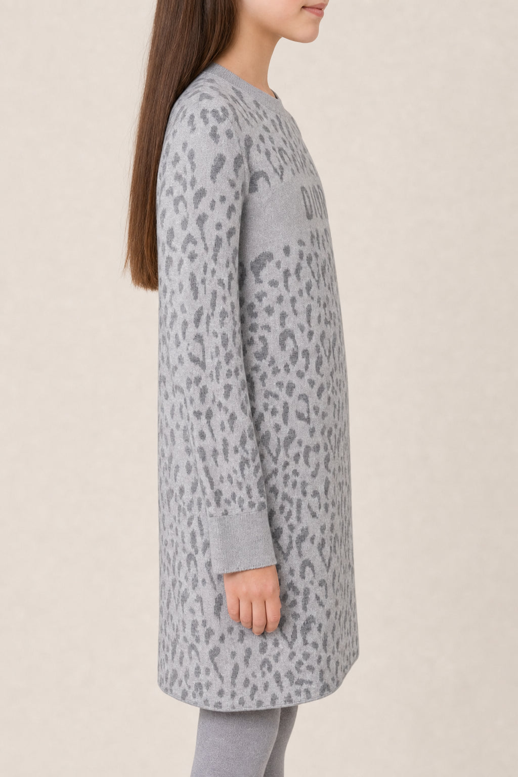 DIOR KIDS GREY WOOL SWEATER DRESS