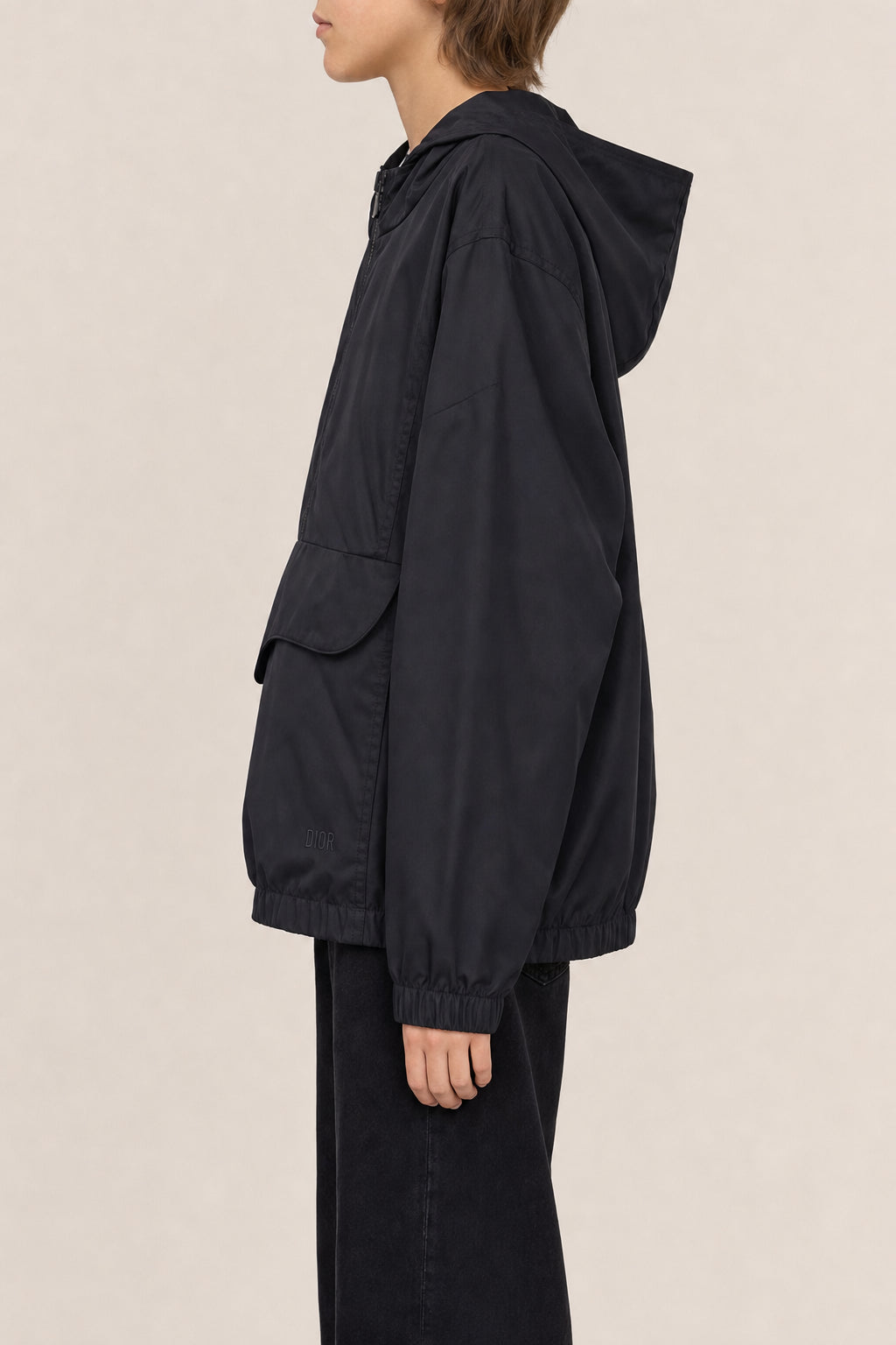 DIOR KIDS'S BLACK HOODED JACKET