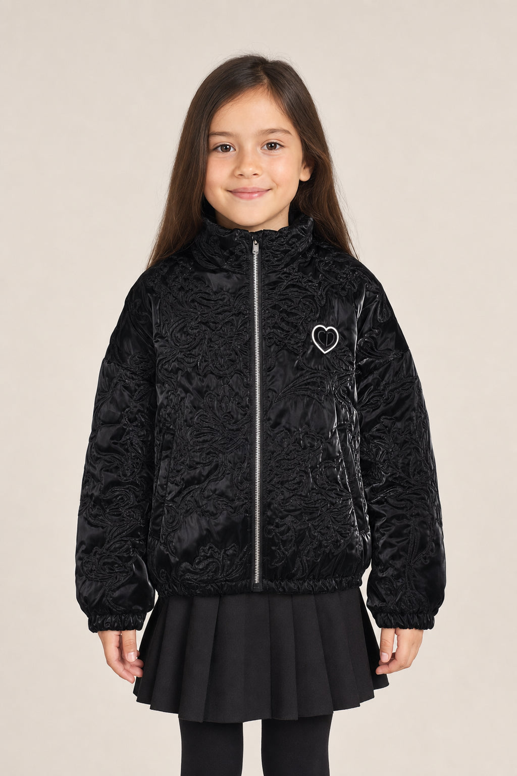 DIOR KIDS'S BLACK EMBROIDERED JACKET