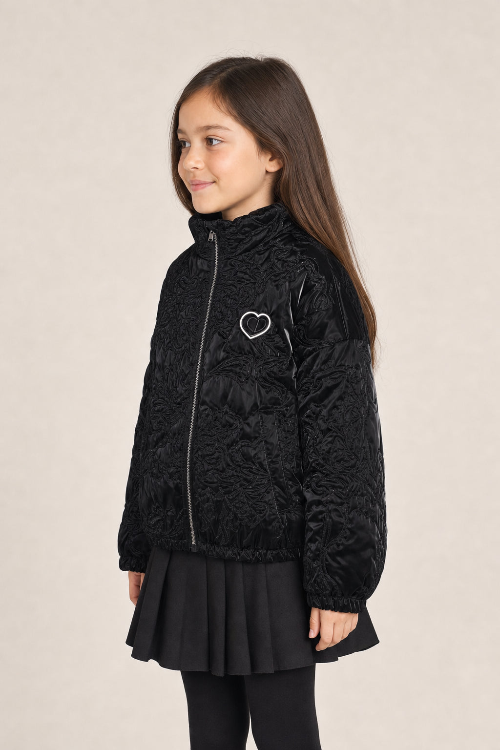 DIOR KIDS'S BLACK EMBROIDERED JACKET