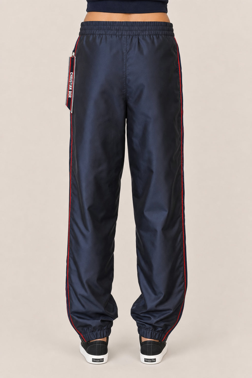 DIOR WOMEN'S NAVY LOGO TRACK TROUSERS