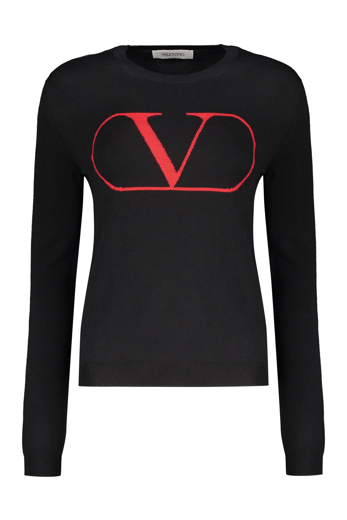 VALENTINO WOMEN'S BLACK WOOL CREWNECK SWEATER