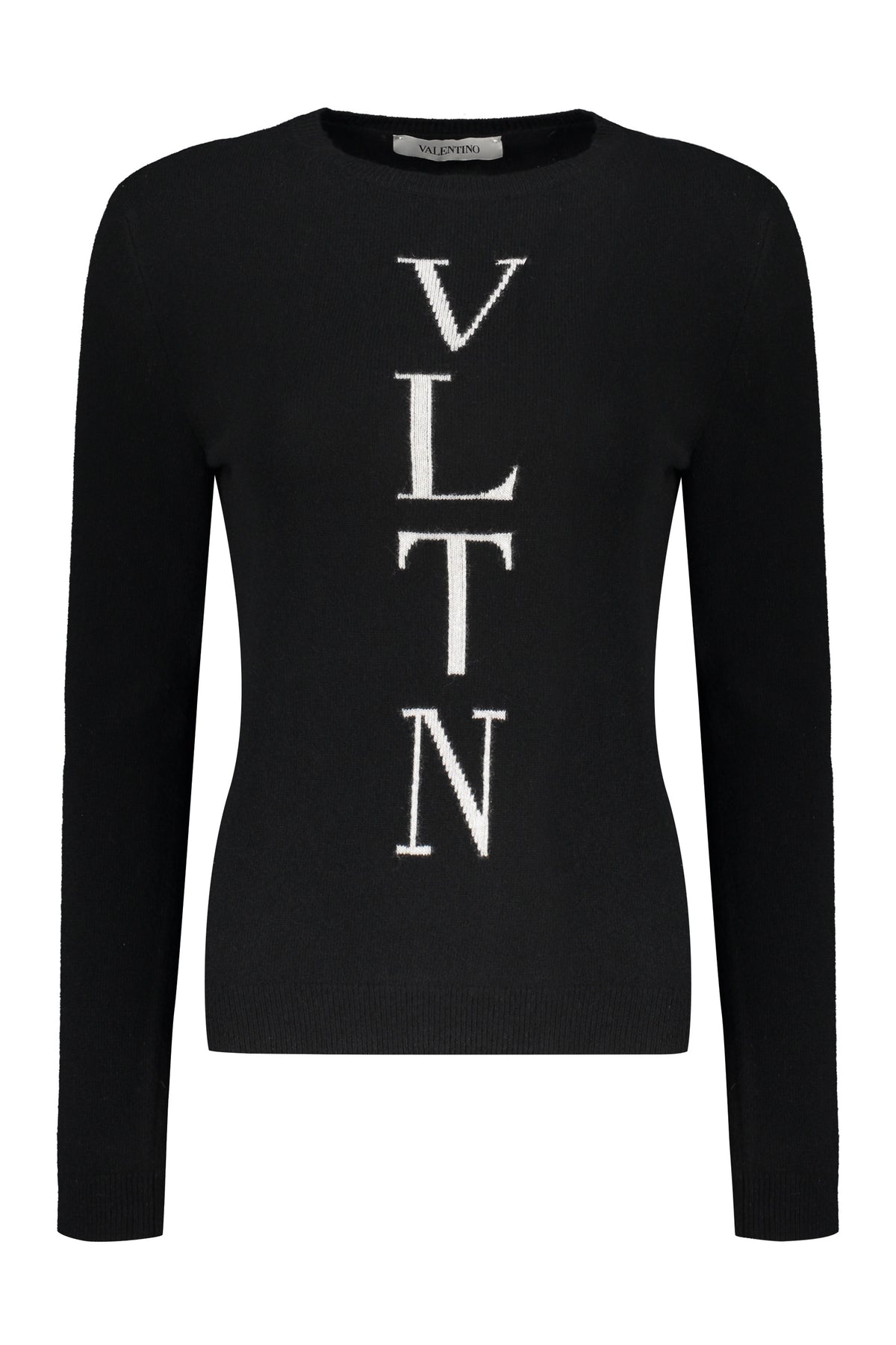 VALENTINO WOMEN'S BLACK WOOL CREWNECK SWEATER