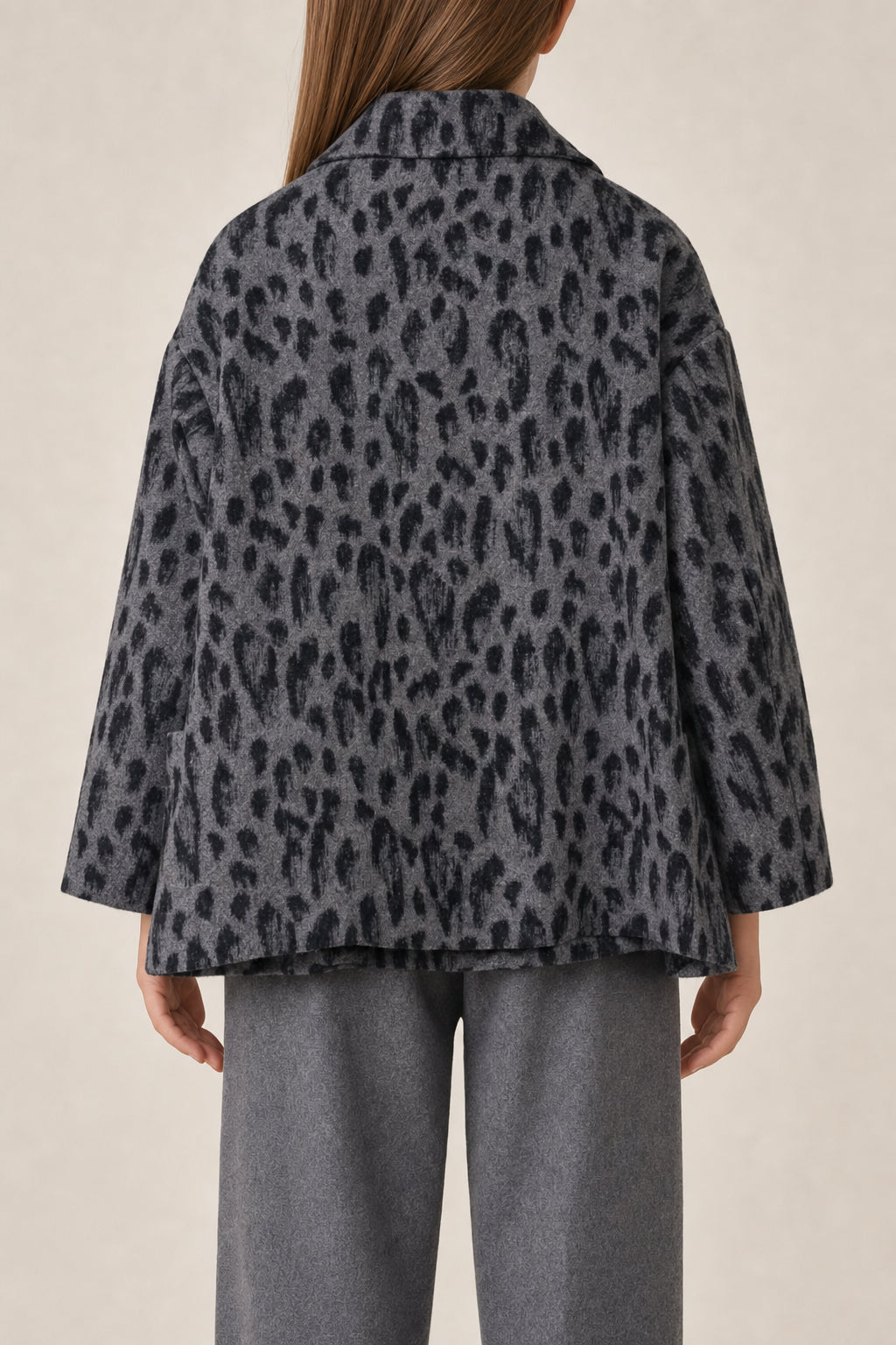 DIOR KIDS'S GREY PATTERNED WOOL JACKET