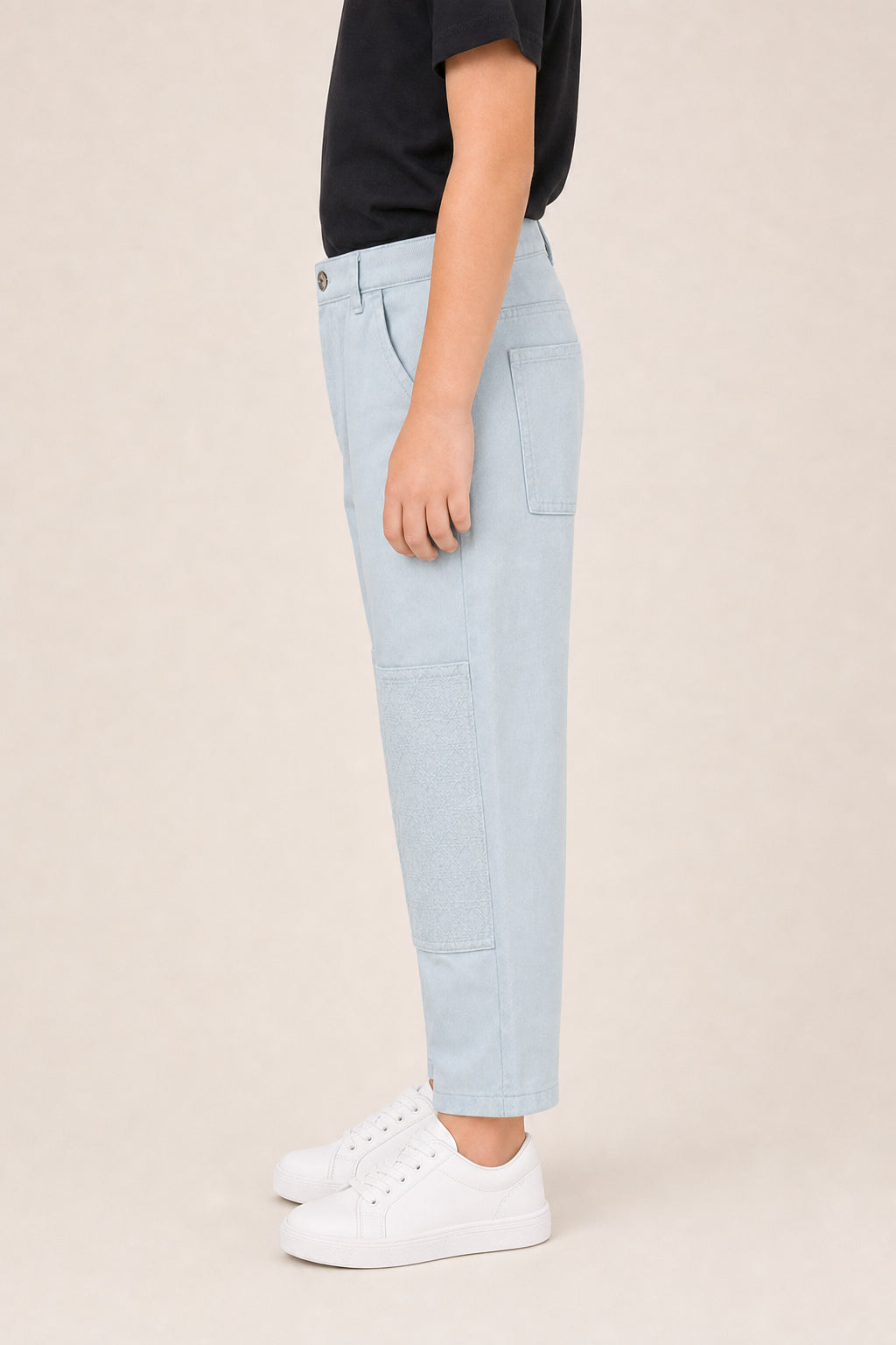 DIOR KIDS'S LIGHT BLUE CASUAL TROUSERS
