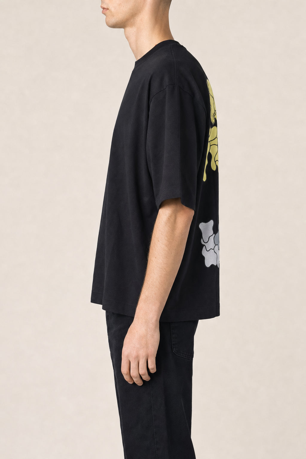 OFF-WHITE MEN'S BLACK COTTON OVERSIZED SHIRT