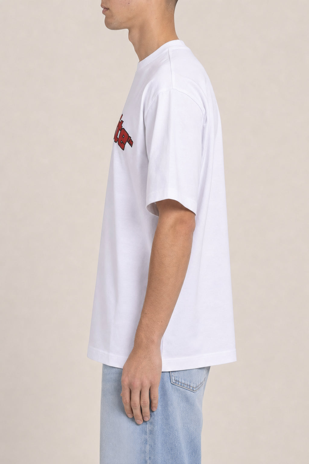 OFF-WHITE MEN'S WHITE COTTON LOGO SHIRT
