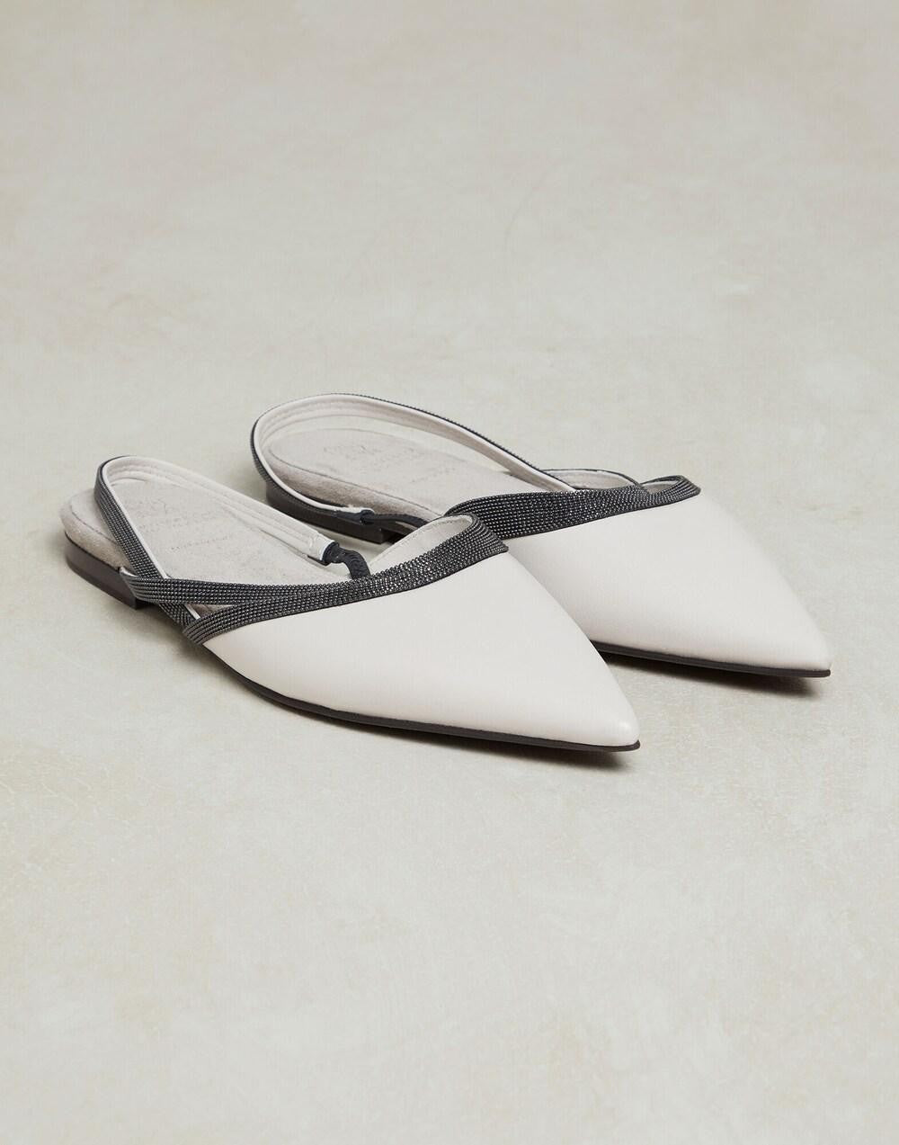 BRUNELLO CUCINELLI WOMEN'S NEW LAMB LEATHER SLINGBACK SHOES