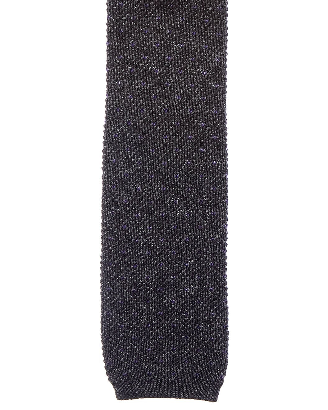 BRUNELLO CUCINELLI MEN'S GRAPHITE VIOLET KNIT TIE