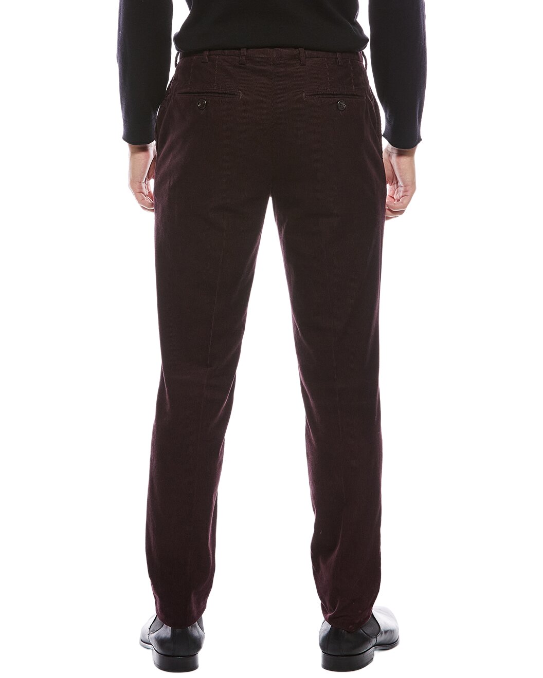 BRUNELLO CUCINELLI MEN'S PLUM COTTON STRAIGHT LEG TROUSERS